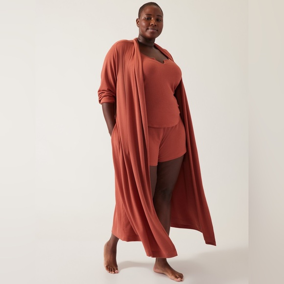 Athleta Wind Down Sleep Robe- Muted Red - Picture 2 of 9